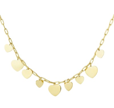 Chuncky Hartjes - Ketting - Goud - Stainless Steel (Verkleurt niet)