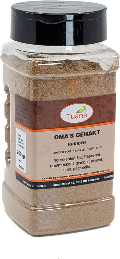 Tuana Kruiden - Oma's Gehakt Kruiden - Strooibus 150 Gram - Tuanashop - MP-O-0001