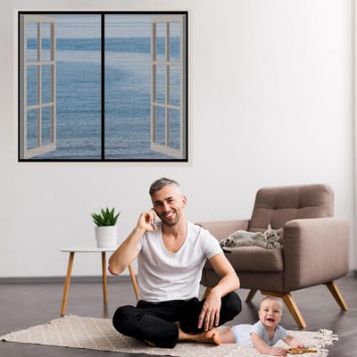 Houd Muggen Buiten met Magnetisch Hor voor Ramen Tot 140x200cm Zonder Boren