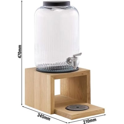 GGM Gastro Getränkespender - VALO - 2-teiliges Set - Glasbehälter mit Zapfhahn - 7 Liter - inkl. Standfuß