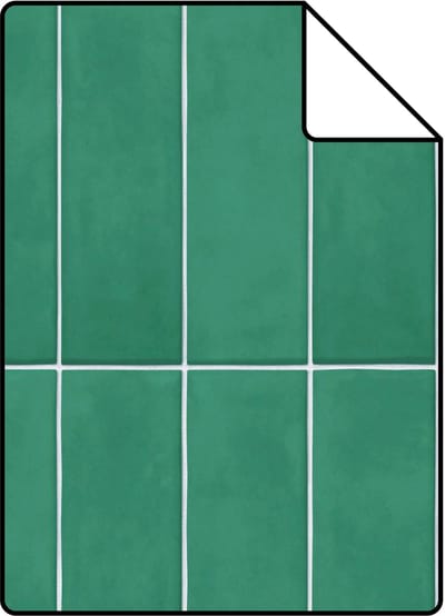 Proefstaal ESTAhome behang tegelmotief donkergroen - 26.5 x 21 cm - 131534-S