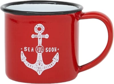 Emaille espresso bekertje anker rood 5x5 - BATELA