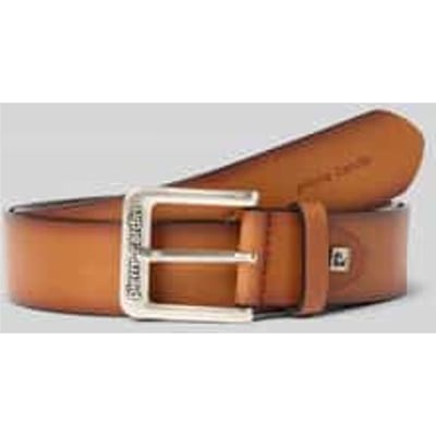 Leren riem met labeldetail
