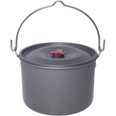 4.2L Camping Hangende Pot Alumina Oxide Kookpot voor Buiten Backpacken Vissen Hiken zilver