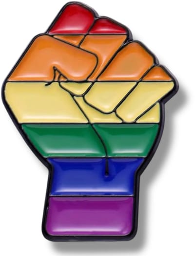 Pride Fist Enamel Pin – Regenboog Vuist Speldje – LGBTQIA+ Power Badge van Kinky Pleasure (3 cm)