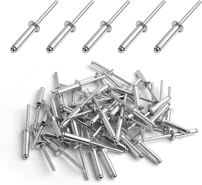 50 stuks grote flens blindklinknagels van aluminium voor bouw, auto's, boten en meubels (4,8 mm x 20 mm)