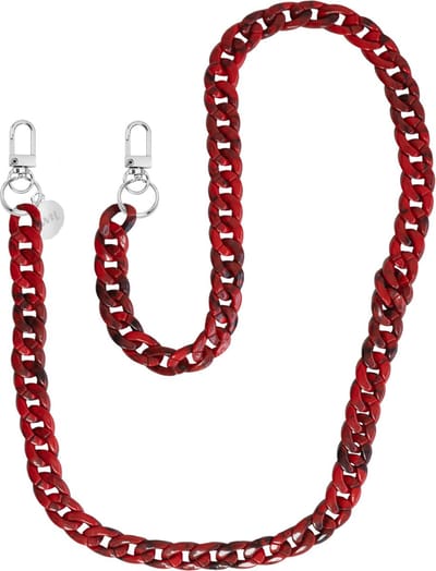 xoxo Wildhearts telefoonkoord - Red Roses - Lang koord - Geschikt voor iPhone - Geschikt voor Samsung - Universeel Phone cord - Telefoonketting - Koord voor telefoon - Telefoon hanger ketting Rood