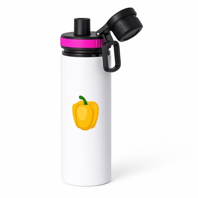Hacebo® - Gele paprika waterfles met draaidop roze - Groente - Groente liefhebbers - Paprika - vruchtgroente - puntpaprika - water fles - 850ML