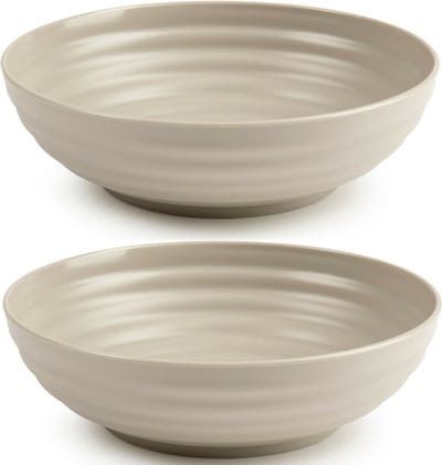 Plasticforte - Kommetjes/Schaaltjes - 8x - kunststof - D19 cm - taupe