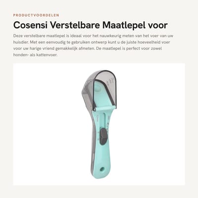 Dailygoods- Maatlepel Verstelbaar - Maatlepel Set - Maatlepel voor Diervoeding - Nauwkeurige Portiecontrole - Maatbeker voor Dierenvoeding - Handig Ontwerp - Voederlepel