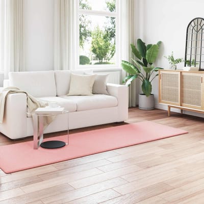 vidaXL - Antislip - vloerkleed - van - imitatie - konijnenbont - OLITE - Roze