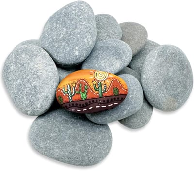 Grote stenen om te beschilderen, 5-7 cm gladde kiezelstenen om te beschilderen, vlak, malstenen, strandkiezels, kiezeldecoratieve stenen, natuursteen voor kleurrijke schilderijen en