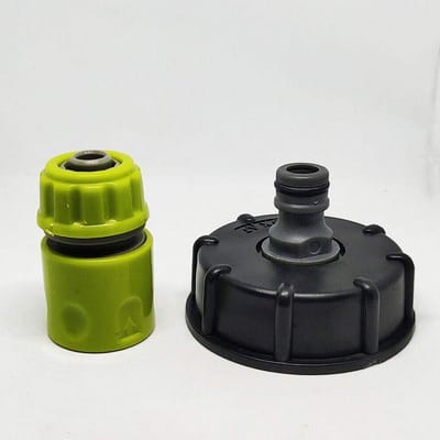 Tankadapter voor IBC-tanks, slangconnector en vervangingsklep, geschikt voor IBC-cap en messing kraan, zwart en groen
