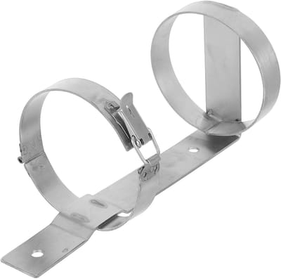 Brandblusserhouder RVS - Muurbeugel Brandblusser - Snelle Toegang - Snelklem Mechanisme - 28.8 x 12.7 cm - Zilver
