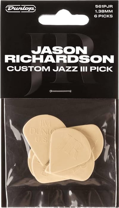 Jim Dunlop Signature - Jason Richardson Plectrums - Custom Jazz III - Ultex 1,38 mm - Player's Pack 6 Stuks