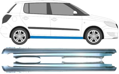 Volledige dorpel voor Skoda Fabia II 2007-2015 / Links + Rechts / Set
