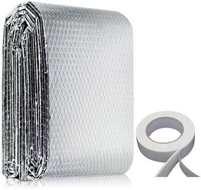 Dailygoods- Isolatie Warmtereflecterende Folie 0.6x5m - Radiatorfolie - Thermische Stralingsbarrière - Waterdicht - Koudbestendig - Inclusief Dubbelzijdige Tape - Isolatiefolie