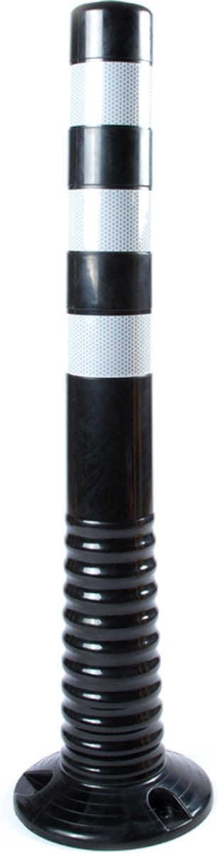 Rubbermagazijn - Afzetpaal - Per 2 stuks - 75cm hoog - Zwart met reflectie