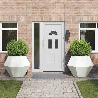 vidaXL Plantenbak 2 st Wit 100 x 100 x 80 cm Staal