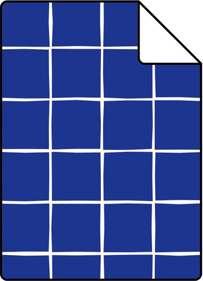 Proefstaal ESTAhome behang geblokt motief blauw - 26.5 x 21 cm - 131268-S