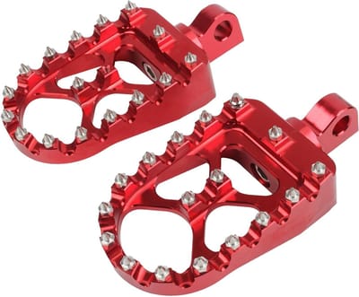 Motorfiets Voetsteunen - Motorpedalen Brede Steunen - Verbeteren Rijcomfort - Antislip Roestvrij Staal - Extra Breed - Rood