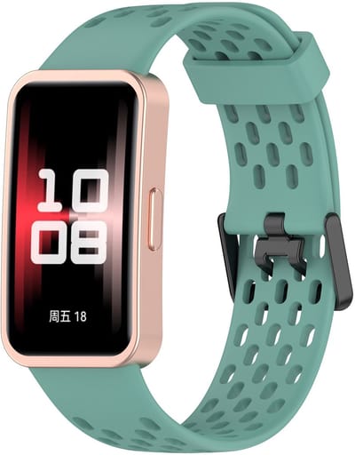 Strap-it Siliconen Air bandje - geschikt voor Huawei Band 8 / Huawei Band 9 / Huawei Band 10 (dennengroen)