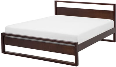 GIULIA - Tweepersoonsbed - Donkerbruin - 140 x 200 cm - Dennenhout