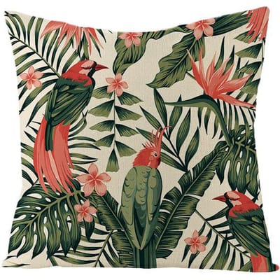 Nieuwe Buiten Waterdichte Linnen Kussensloop Tropisch Groen Blad Kussenhoes 45*45cm