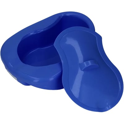 Bassin de lit d'infirmière, urinoir robuste, bassin de lit avec couvercle pour personnes âgées alitées, adultes, foncé bleu foncé