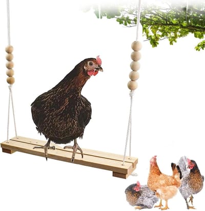 Kippenschommel Hout - Vogel Speelgoed - Stimuleert Natuurlijk Gedrag - Duurzaam Grenenhout - 110 cm Lengte - Natuurlijk Hout