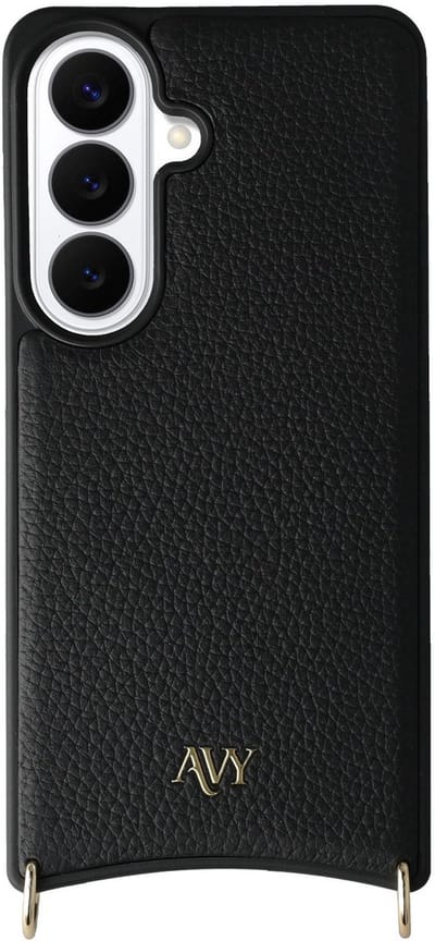 AVY Leren Hoesje geschikt voor Samsung Galaxy S26 | Compatibel met MagSafe | Leather Case | Back Cover | Haakjes voor koord | Zwart