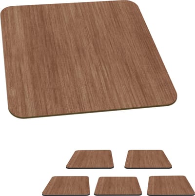 Onderzetters voor glazen - Hout - Boomstronk - Patronen - 10x10 cm - Glasonderzetters - 6 stuks