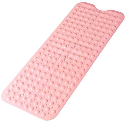 Antislip Bad- en Douchemat 95 x 40 cm | Machinewasbare Badmat met Zuignappen | Roze