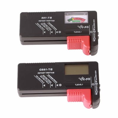 Batterijtesters Set - Batterij Checkers - Energie Niveaus Meten - Digitaal en Wijzer - 2 Stuks - Zwart