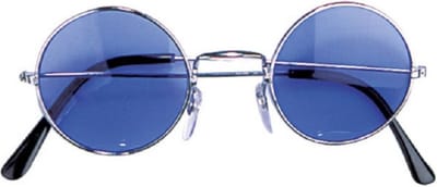 Widmann - Party zonnebril - Hippie Flower Power Sixties - ronde glazen - blauw