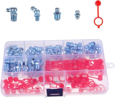 Vetnippels Met Deksel - Assortiment Set - Smering Beschermen - Hoge Temperatuur Bestendig - 100 Stuks - Diverse Kleuren