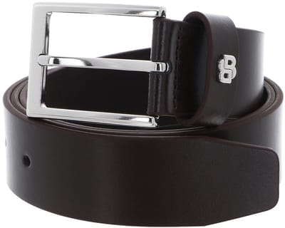 BOSS Leren Riem Emal-B Sz35 Belt W100 Dark Brown Donkerbruin