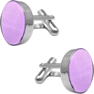 Fako Bijoux - Manchetknopen - Staal & Zijde - 16mm - Paars