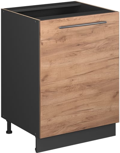 Vicco Keukenonderkast Fame-Line, Goudkleurig Eiken/Antraciet, 60 cm 1 deur zonder werkblad