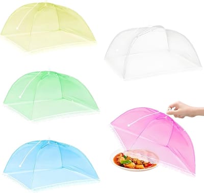 Set van 5 Opvouwbare Muggennet Covers voor Voedselbescherming, Barbecue en Fruitopvang