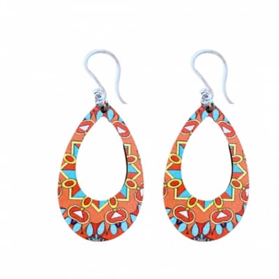 Allergievrij oorbellen oranje hout mexico-Charme Bijoux