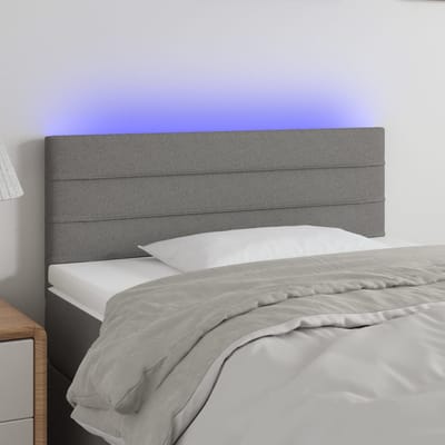 vidaXL - Hoofdbord - LED - 80x5x78/88 - cm - stof - donkergrijs