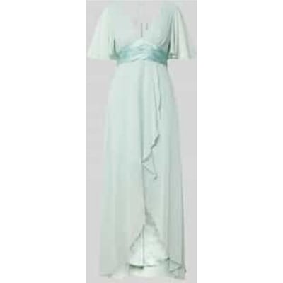 midi-jurk van chiffon met diepe V-hals