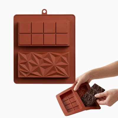 AXIMO Siliconen Chocolade Mal Reep – Gevulde Chocoladerepen – 2 stuks – Diep (2,5 cm) – Anti-aanbak & Flexibel – BPA-vrij – Voor DIY Chocolate Bars