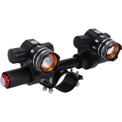 Scooter Stuur Koplampen Aluminiumlegering USB Oplaadbaar Fiets Voorlampen voor 45 52mm 1.77 2.05inch Stuur Diameter black