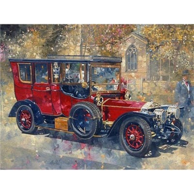 Diamant borduurwerk 5D DIY diamant schilderij klassieke auto's volledige vierkante mozaïek foto huisdecoratie 20X30CM beige