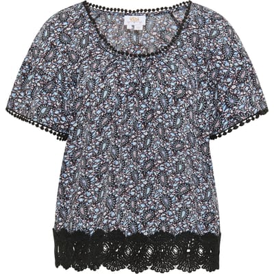 usha Blouse shirt Dames Zwart Veelkleurig