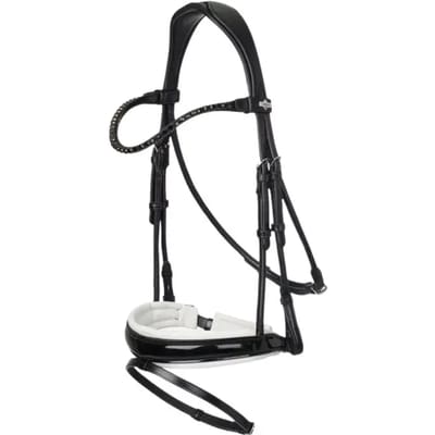 LeMieux Hoofdstel Kudos Patent Dressage Zwart/Wit - COB
