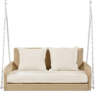 Jurrys Schommelbank met Kussens voor Buiten & Balkon – Luxe Hangbank met Metalen Frame – Weerbestendig – 114x54x53 cm