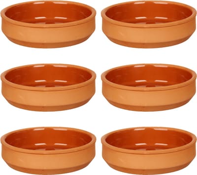La Dehesa - Tapas / Creme brulee schaaltjes - 16x stuks - terracotta/bruin - 16 x 4 cm - serveerschaaltjes - hapjes - voedsel
